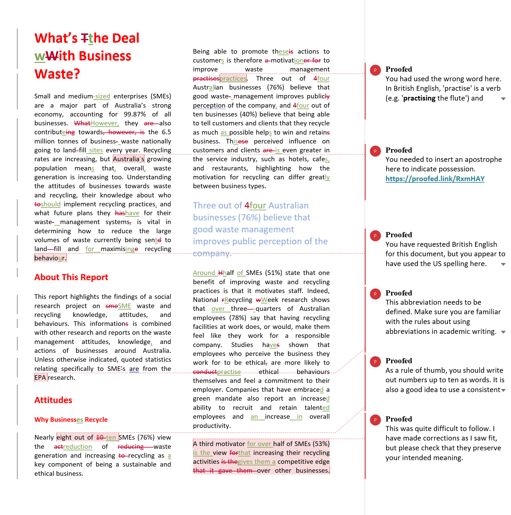 Report Proofreading Example (After Editing)