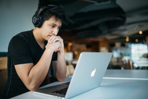 Man working at a laptop