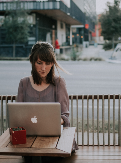 Women with a laptop